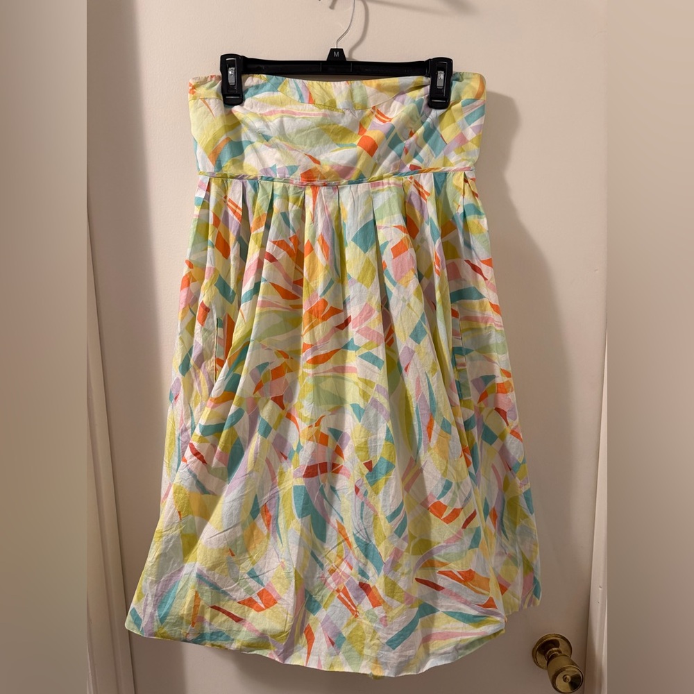 MAEVE BY Anthroologie Santa Luzia Kaleidoscope Sea Glass Strapless Dress sz 8